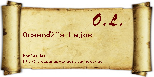 Ocsenás Lajos névjegykártya