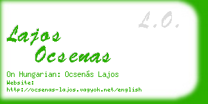 lajos ocsenas business card